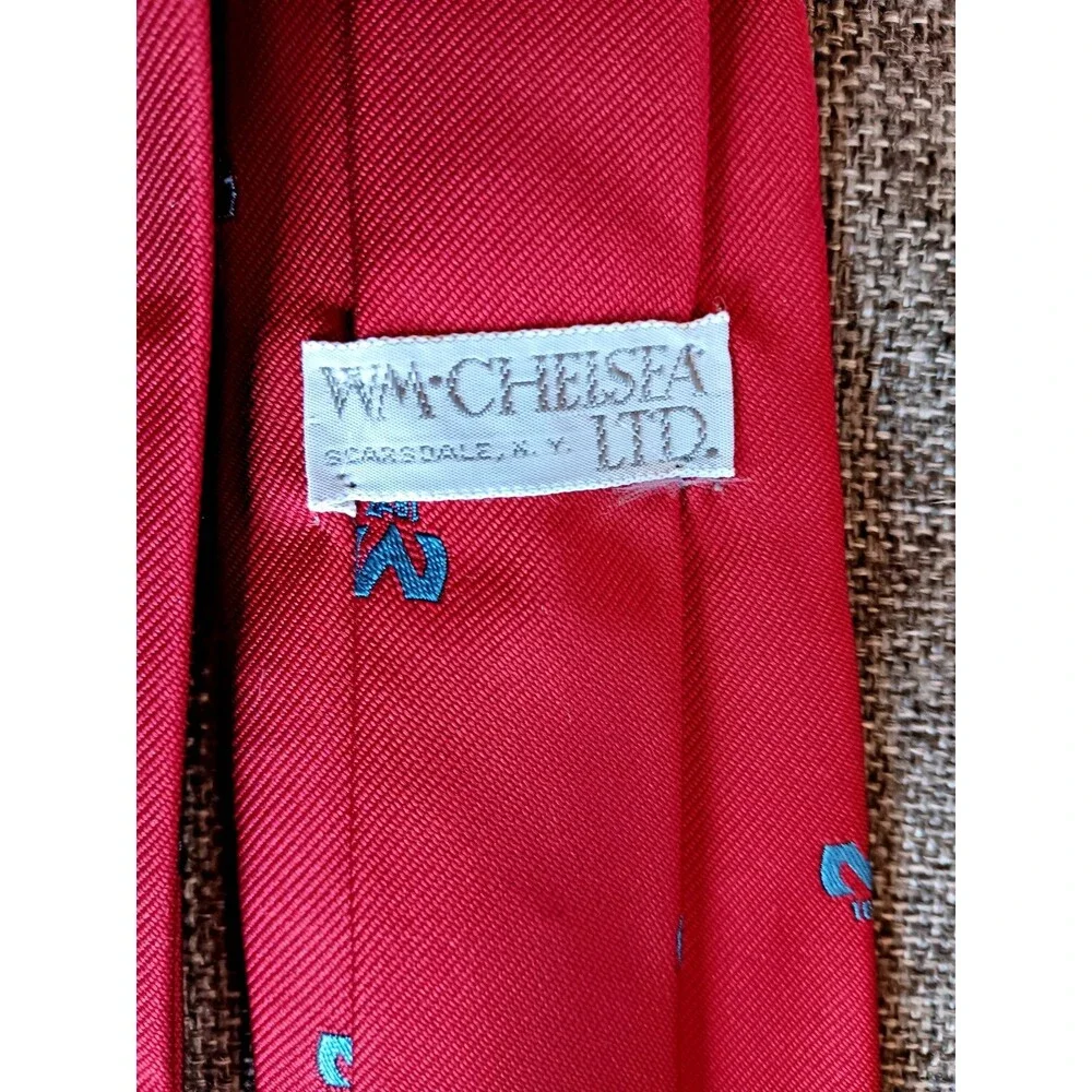 Tie 70s 80s 90s Y2K Mens WM Chelsea LTD Red 3 Wide 57 Long